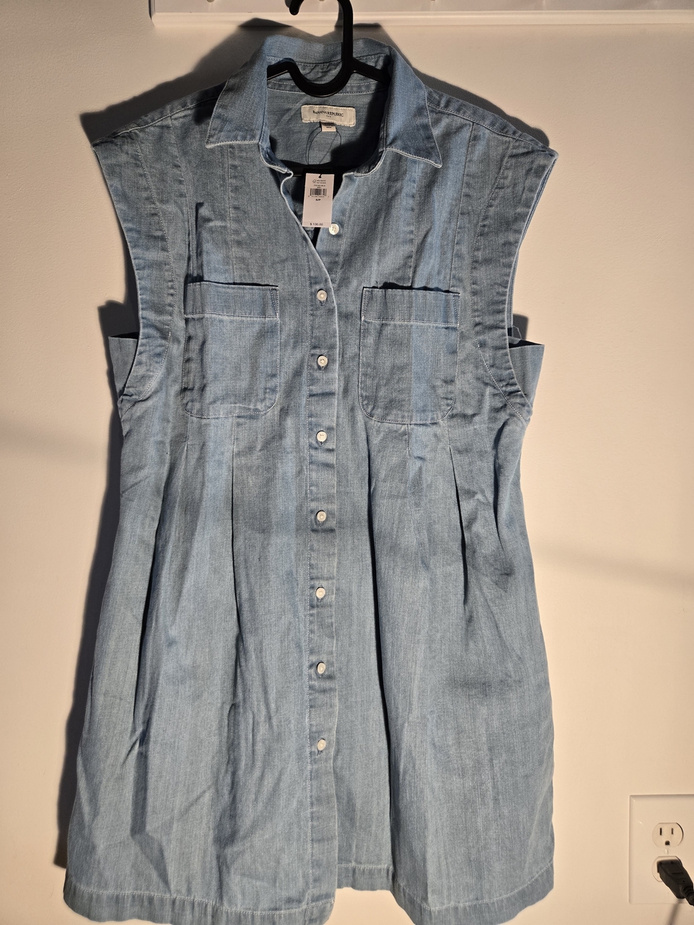 Banana Republic Light Blue Chambray Midi Shirt Dress